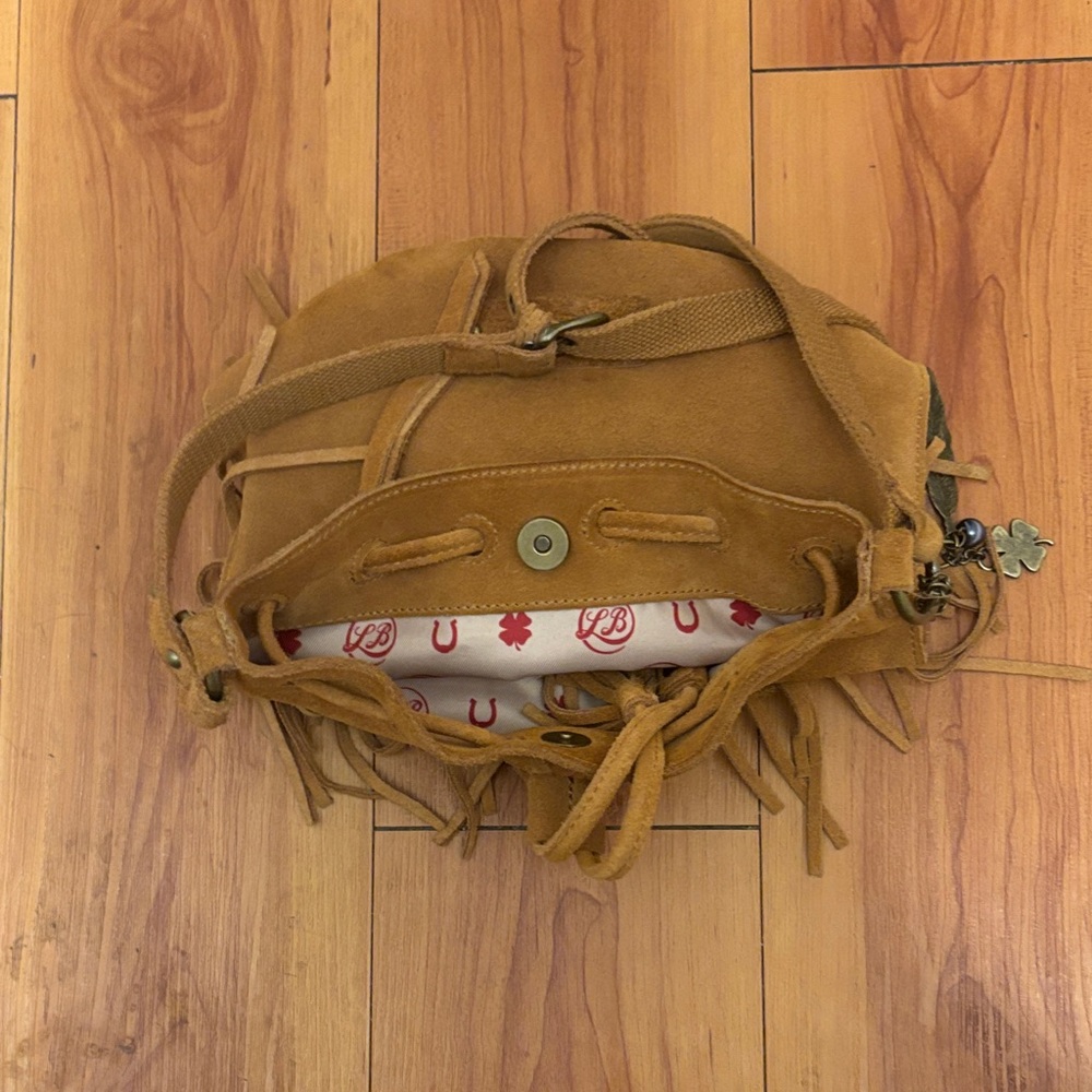Lucky Brand Tan Suede Fringe Shoulder Bag